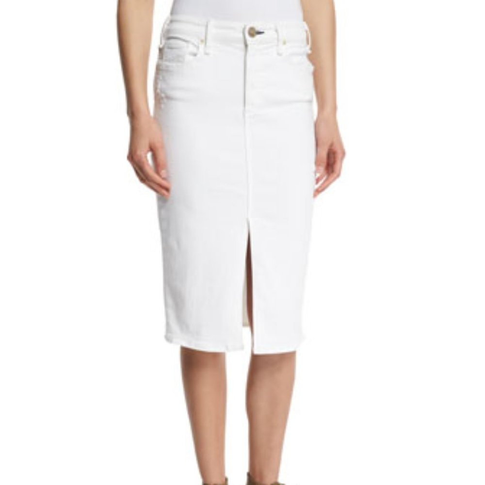 McGuire Marino Midi White Denim Skirt Split front